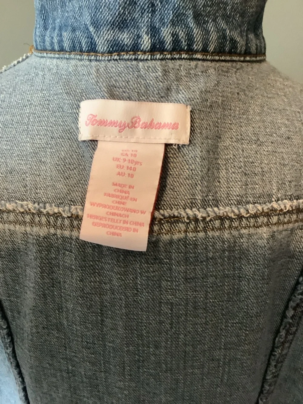 Tommy Bahama Girl’s Size 10 Classic Blue Denim Jacket. Excellent condition.